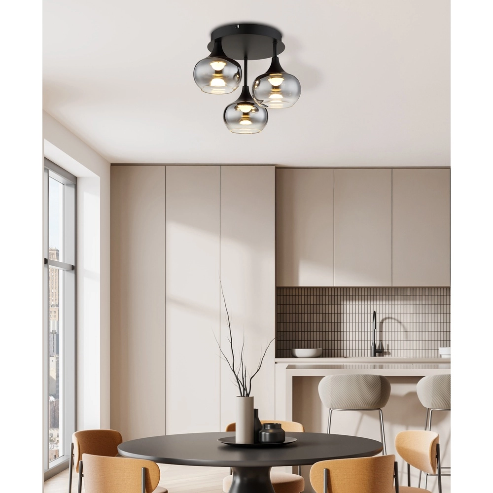 Zwarte plafondlamp Lui design Globo 9007371592609