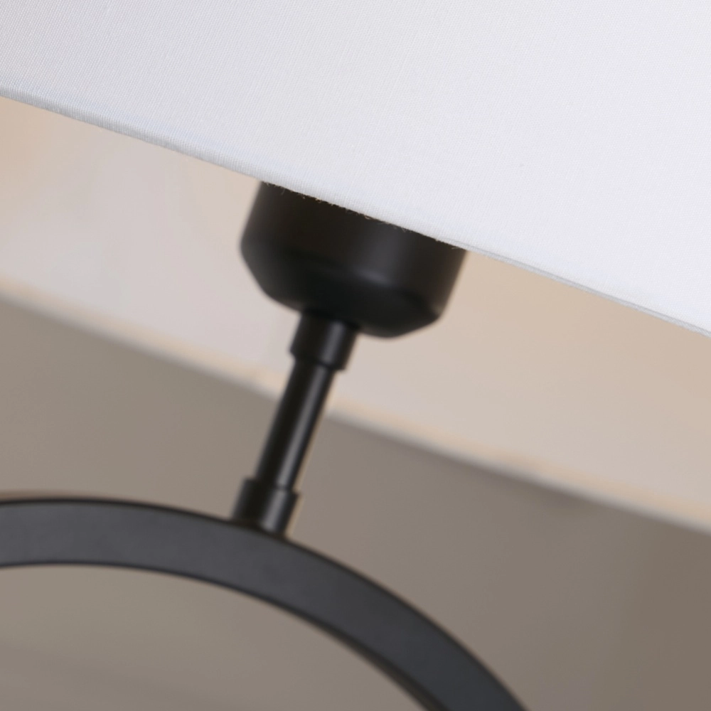 Tafellamp Elegant zwart met witte kap Searchlight 5053423305509