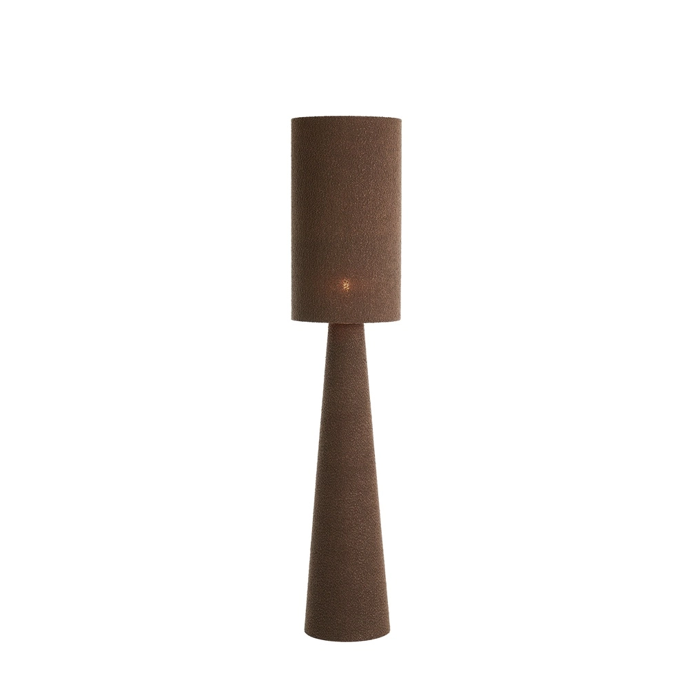 Staande schemerlamp Micky Ø 38cm - bouclé - bruin Light & Living 8717807782788