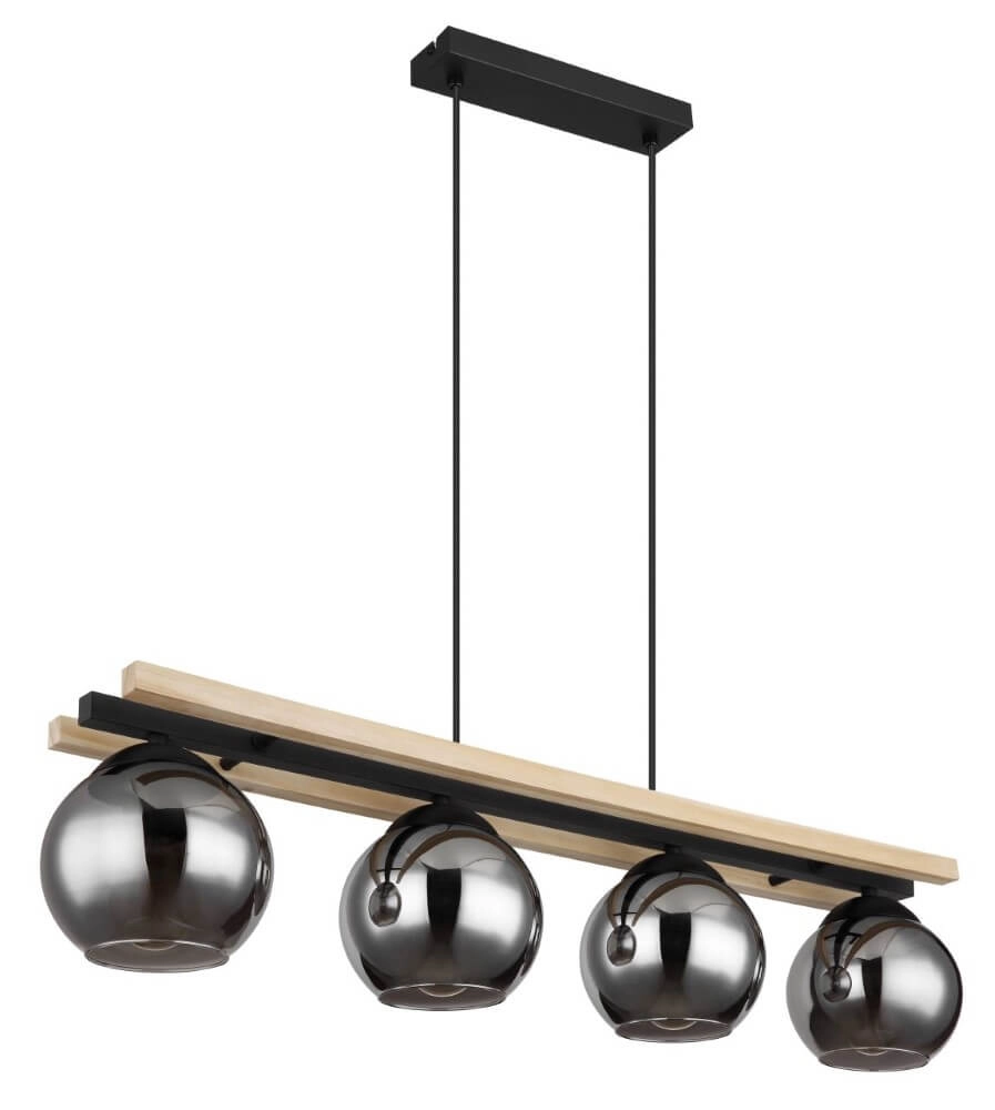 Design hanglamp Conni hout 4-lichts Globo 9007371444236