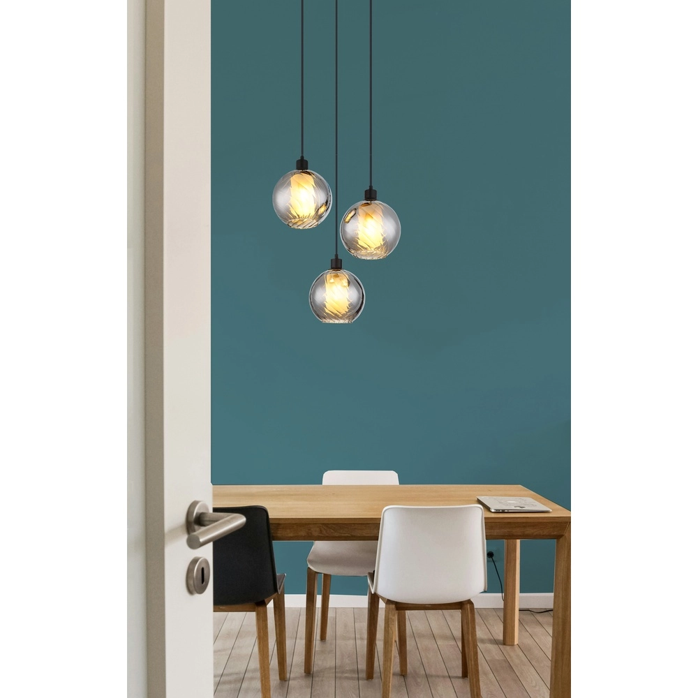 Design hanglamp Ulf 3-lichts zwart Globo 9007371533701