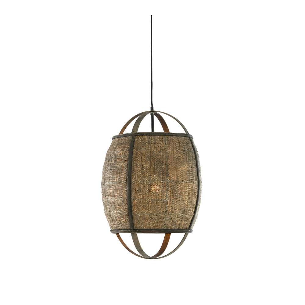Landelijke hanglamp Bozona bruin Ø 38,5cm Light & Living 8717807843953