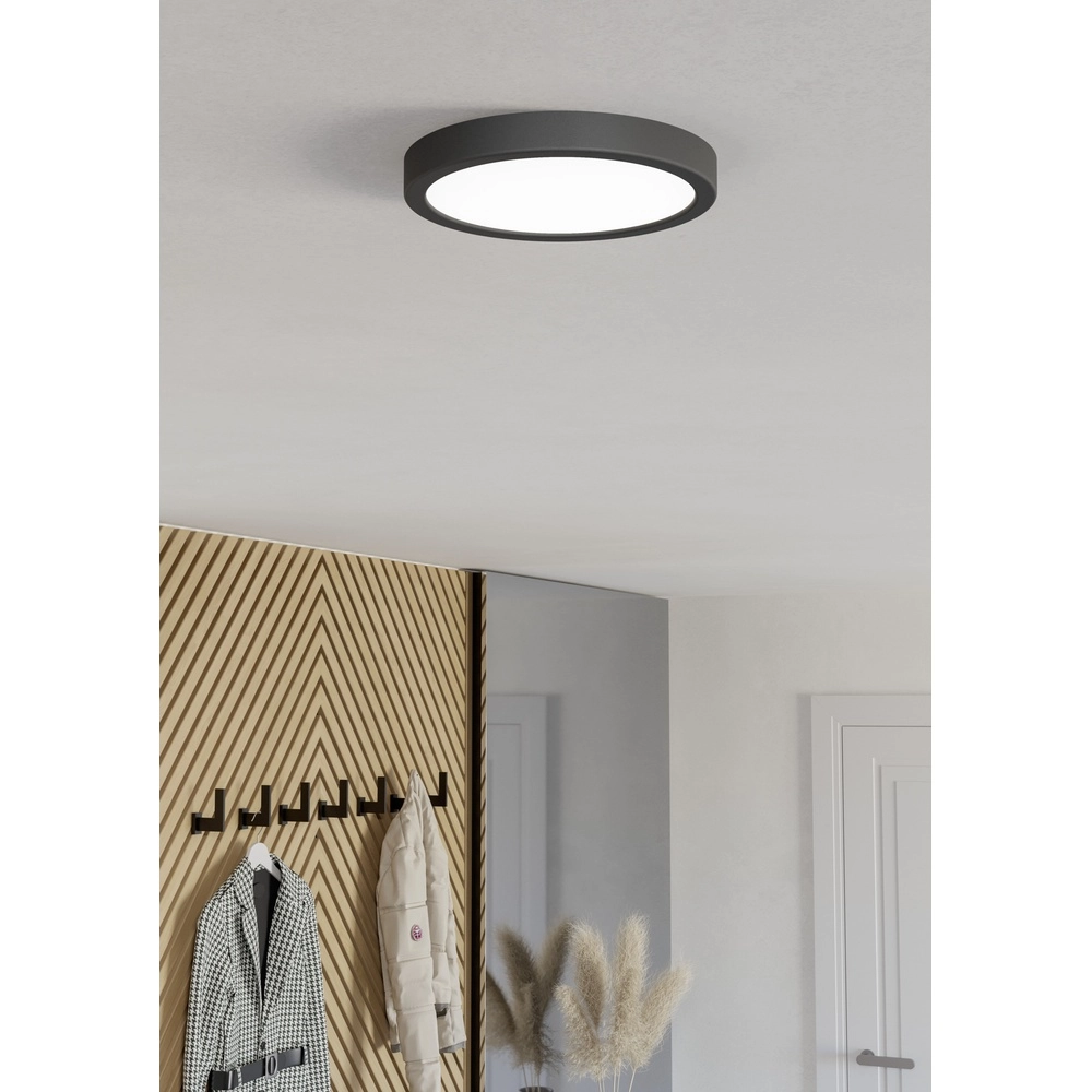 Plafonnière IP44 Fueva 6-Z rond - zwart - Ø 21,1cm Eglo 9008606330485