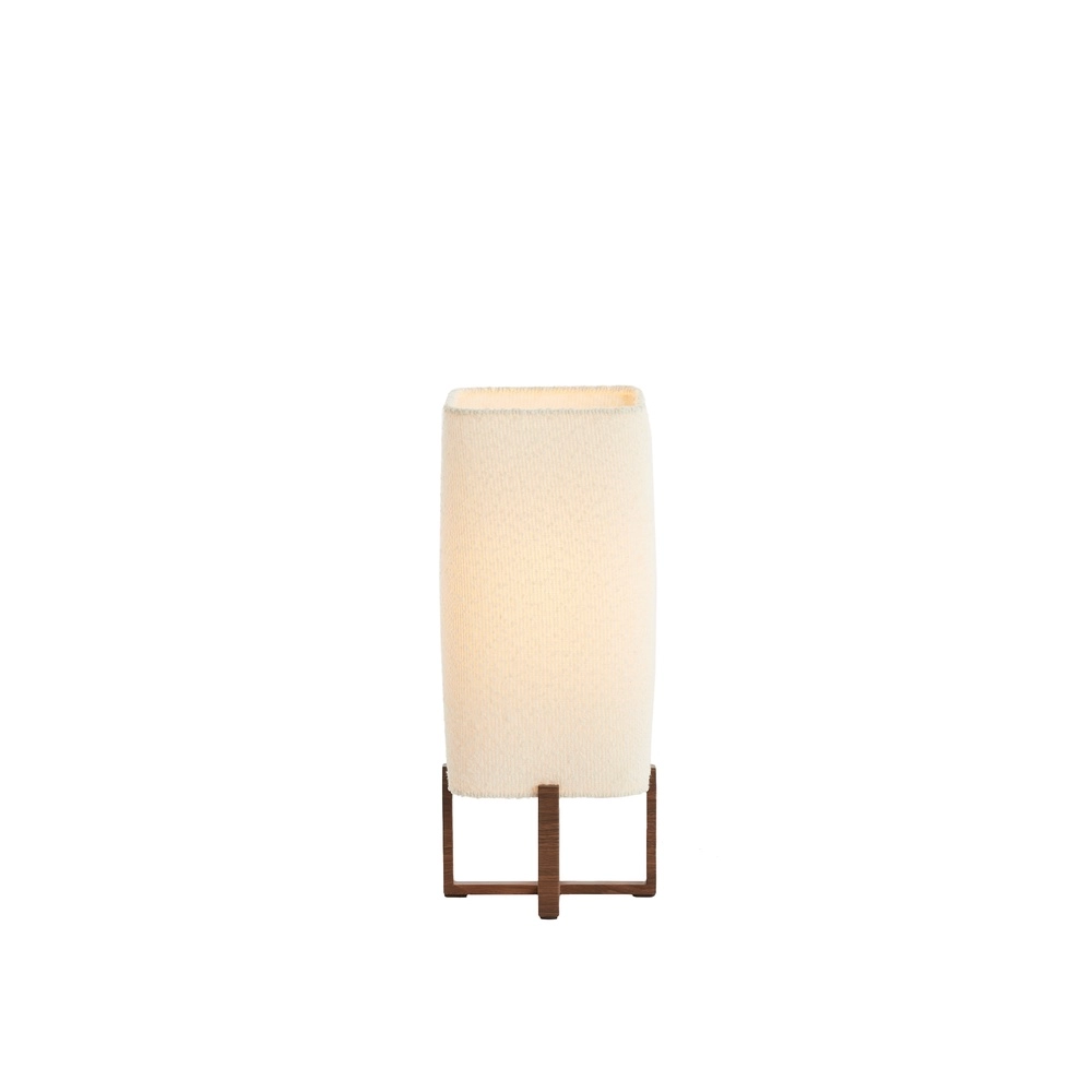 Tafellamp Wyn 39cm - crème touw met walnoot look Light & Living 8717807792534