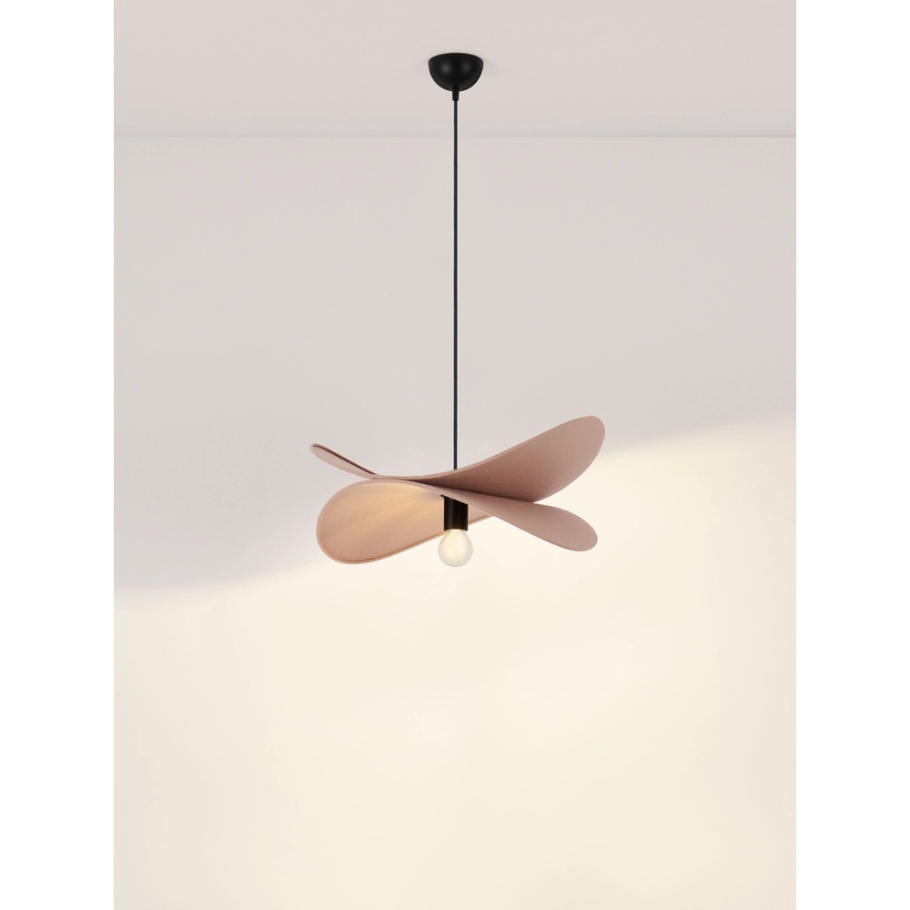 Moderne hanglamp Luve zwart met mokka bruin Lyora 5212017493712