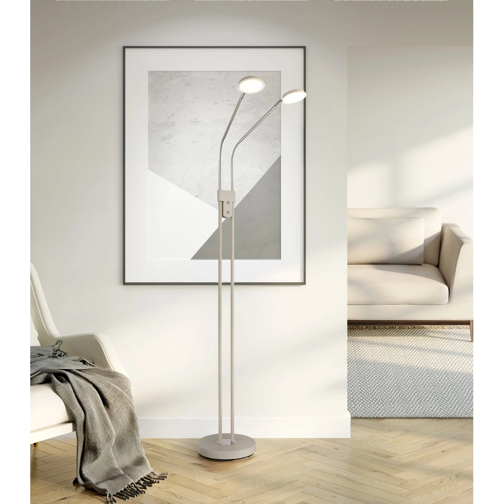 2-lichts leeslamp Silvio zand bruin Globo 9007371584048
