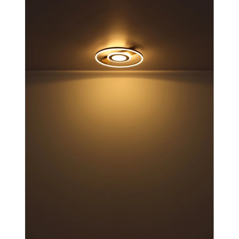 Zwarte plafondlamp Pikara design met hout Globo 9007371462711
