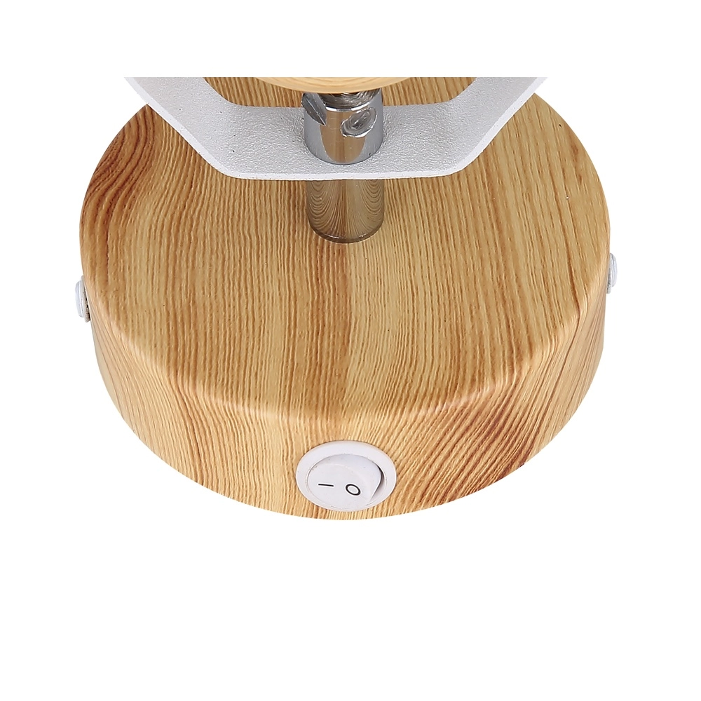 Scandinavisch wandlampje Wiho wit met hout Globo 9007371409174