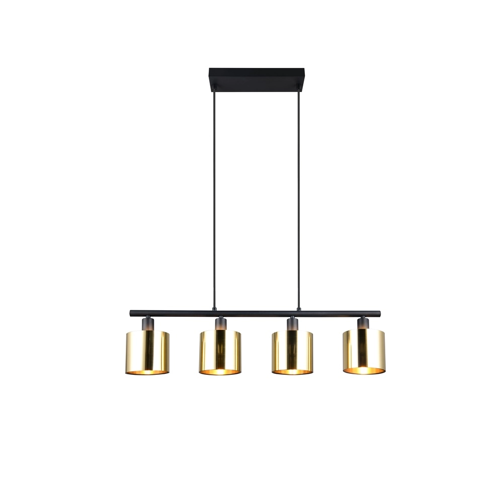 Hanglamp Jason zwart met goud 3-lichts Trio 4017807641165