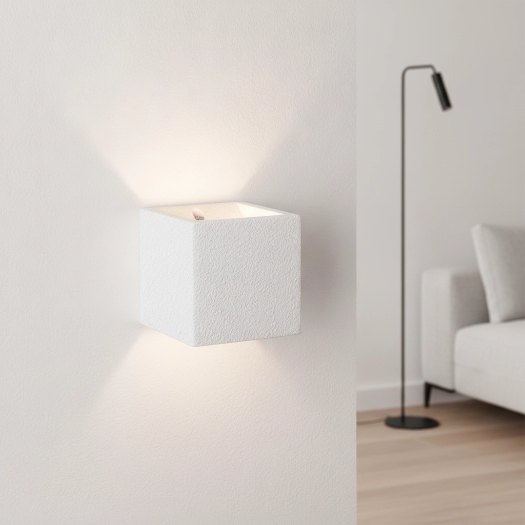 Vierkante wandlamp Sensia wit 11,5cm
