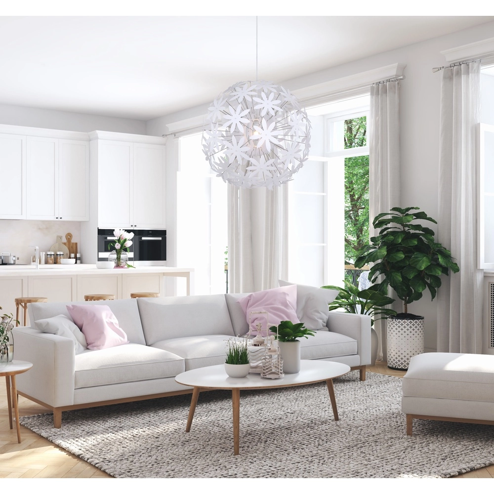 Witte hanglamp Stella bloemetjes Ø 60cm Globo 9007371369928
