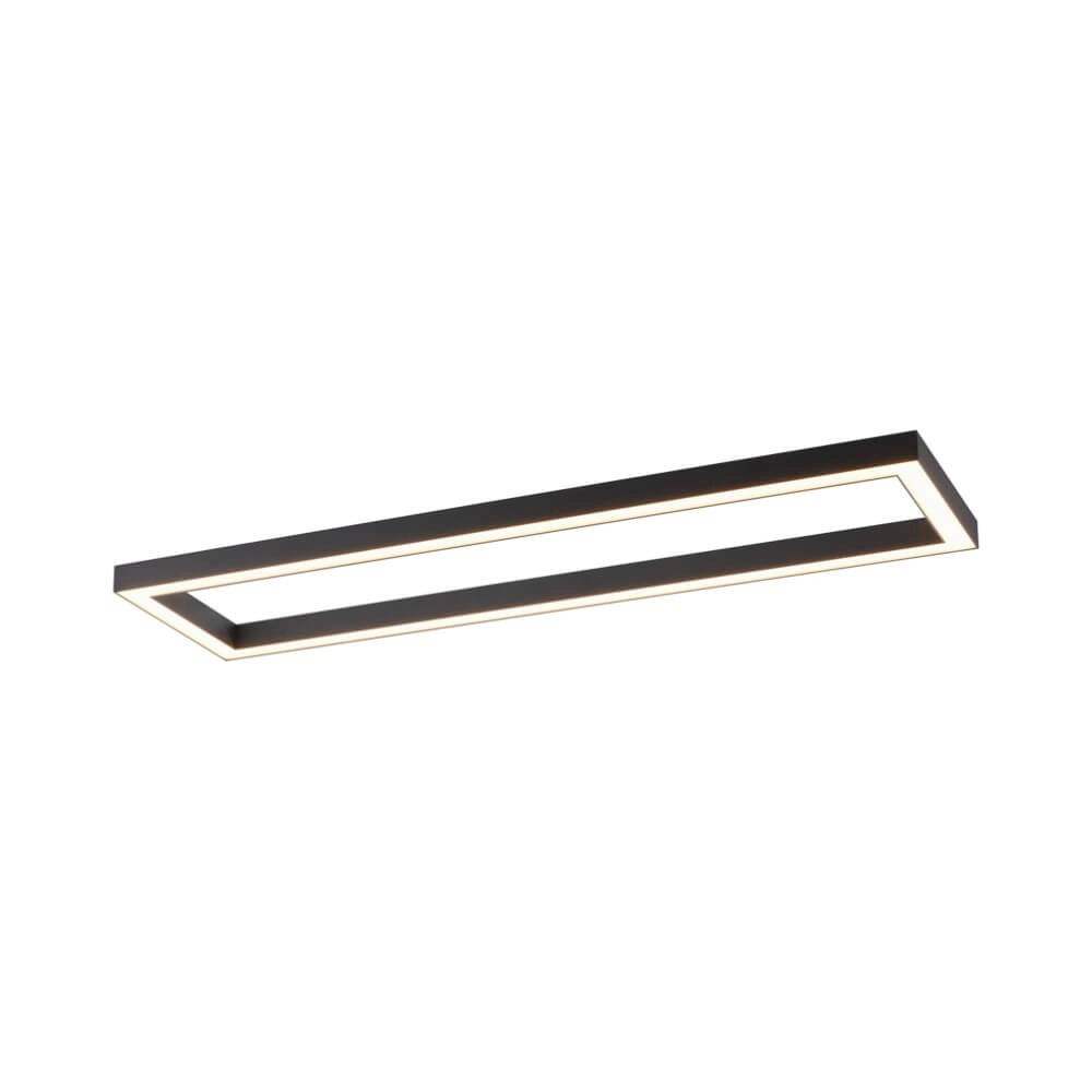 Rechthoekige plafondlamp Pure Lines Square antraciet