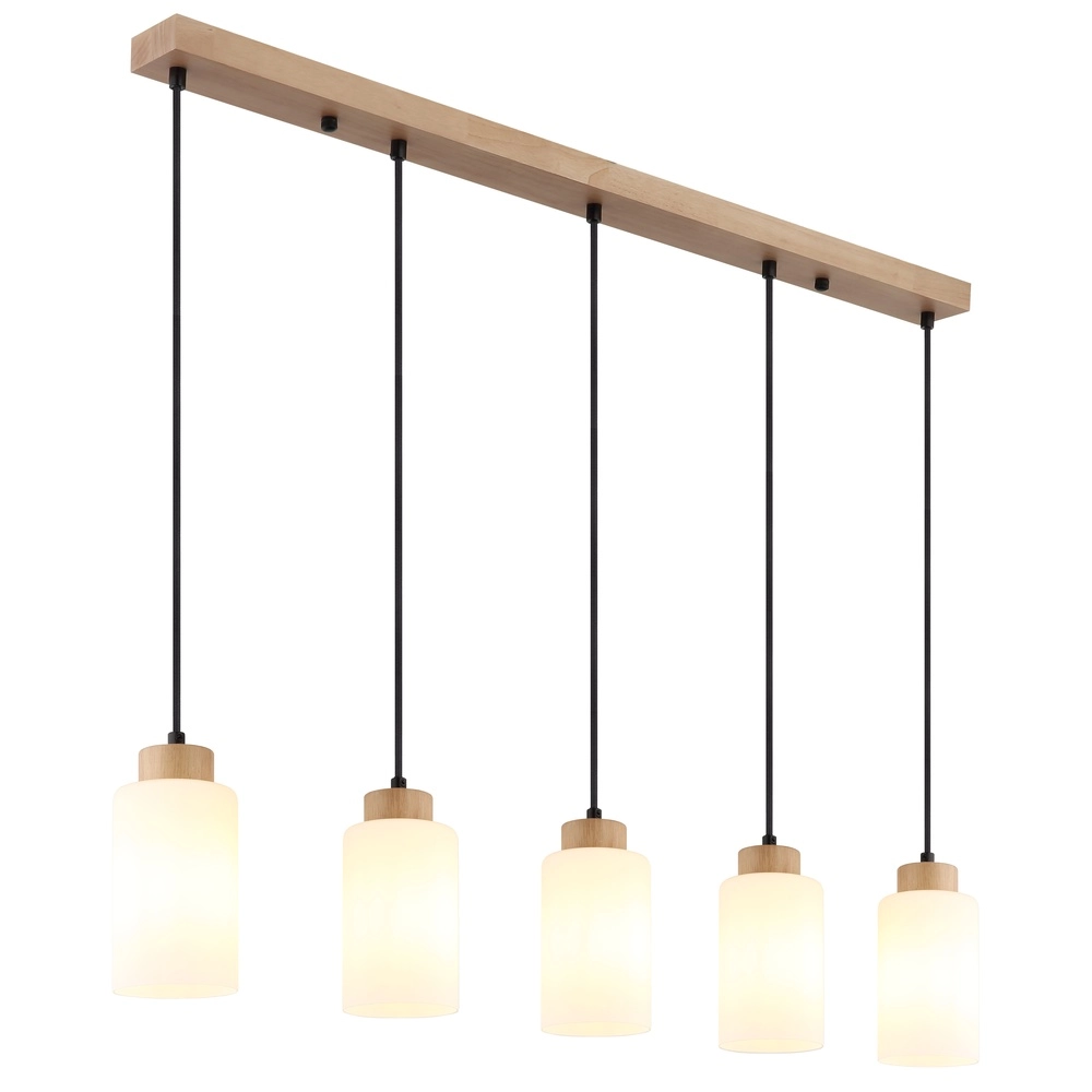 Hanglamp Rowena 5-lichts hout