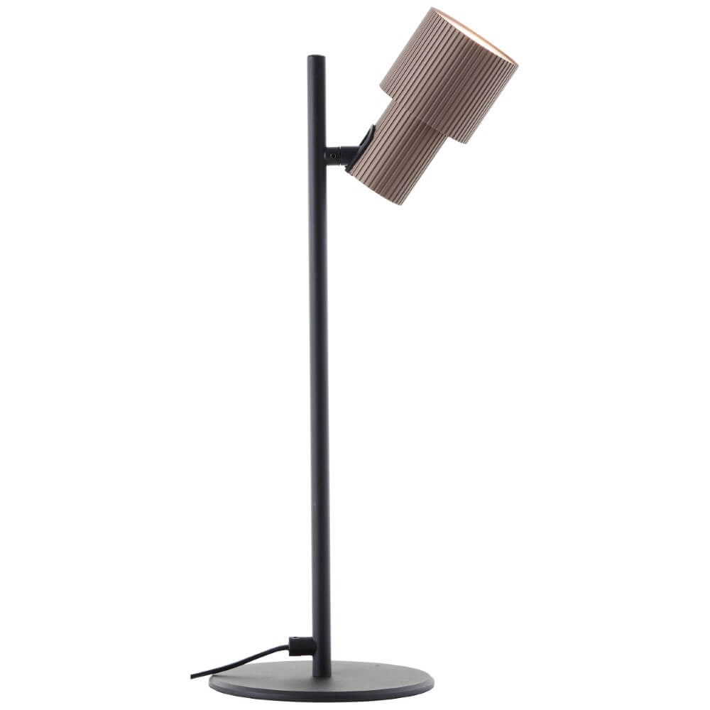 Design tafellamp Cadiz zwart met brons Brilliant 4004353446917