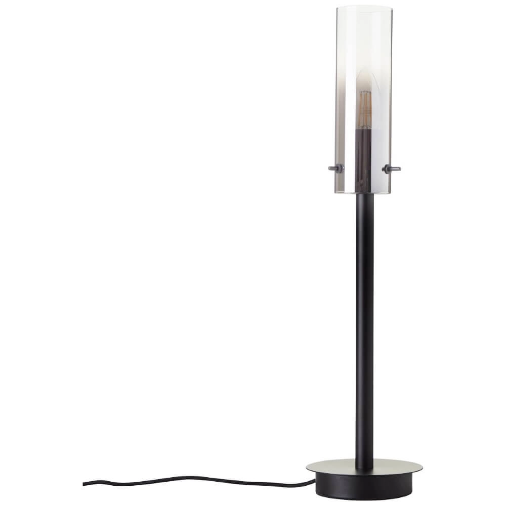 Tafellampje Glasini zwart met smoke glas Brilliant 4004353429538