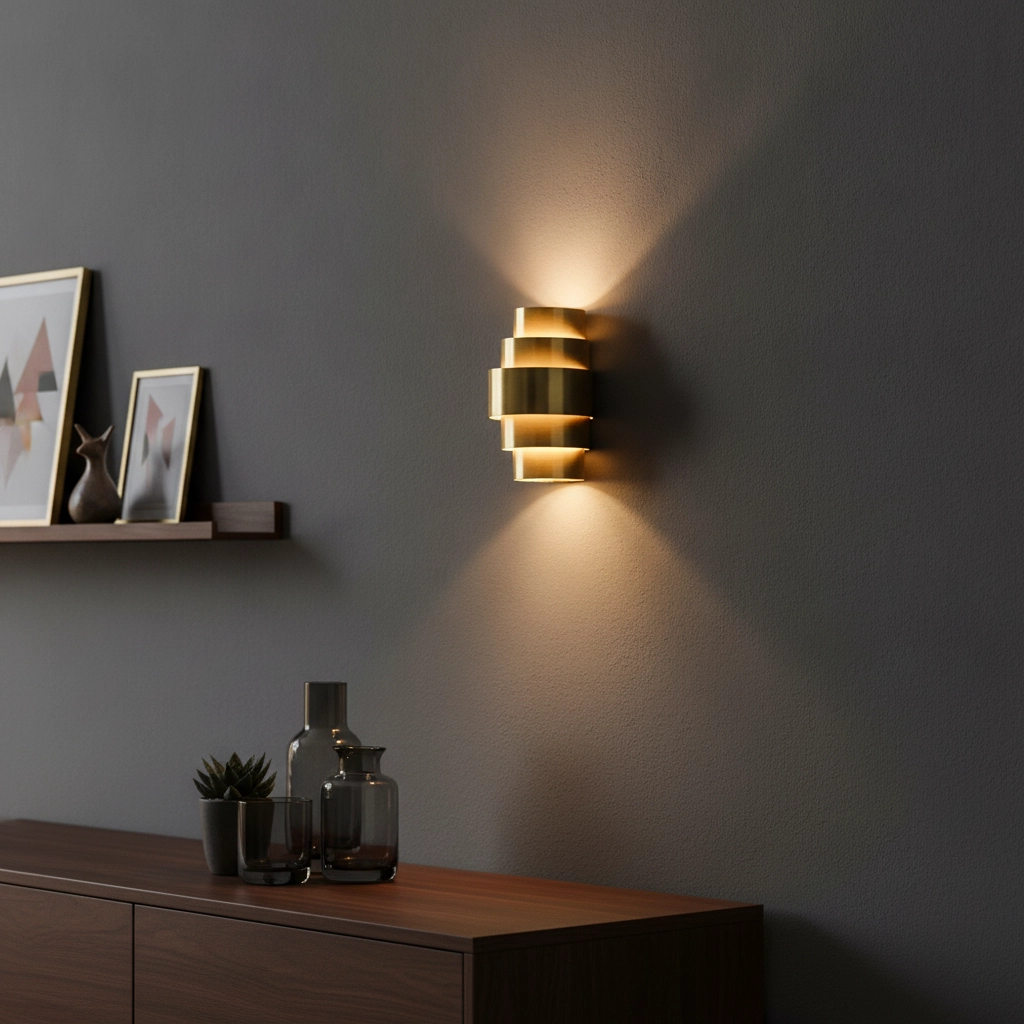 Design wandlamp Rolls brons