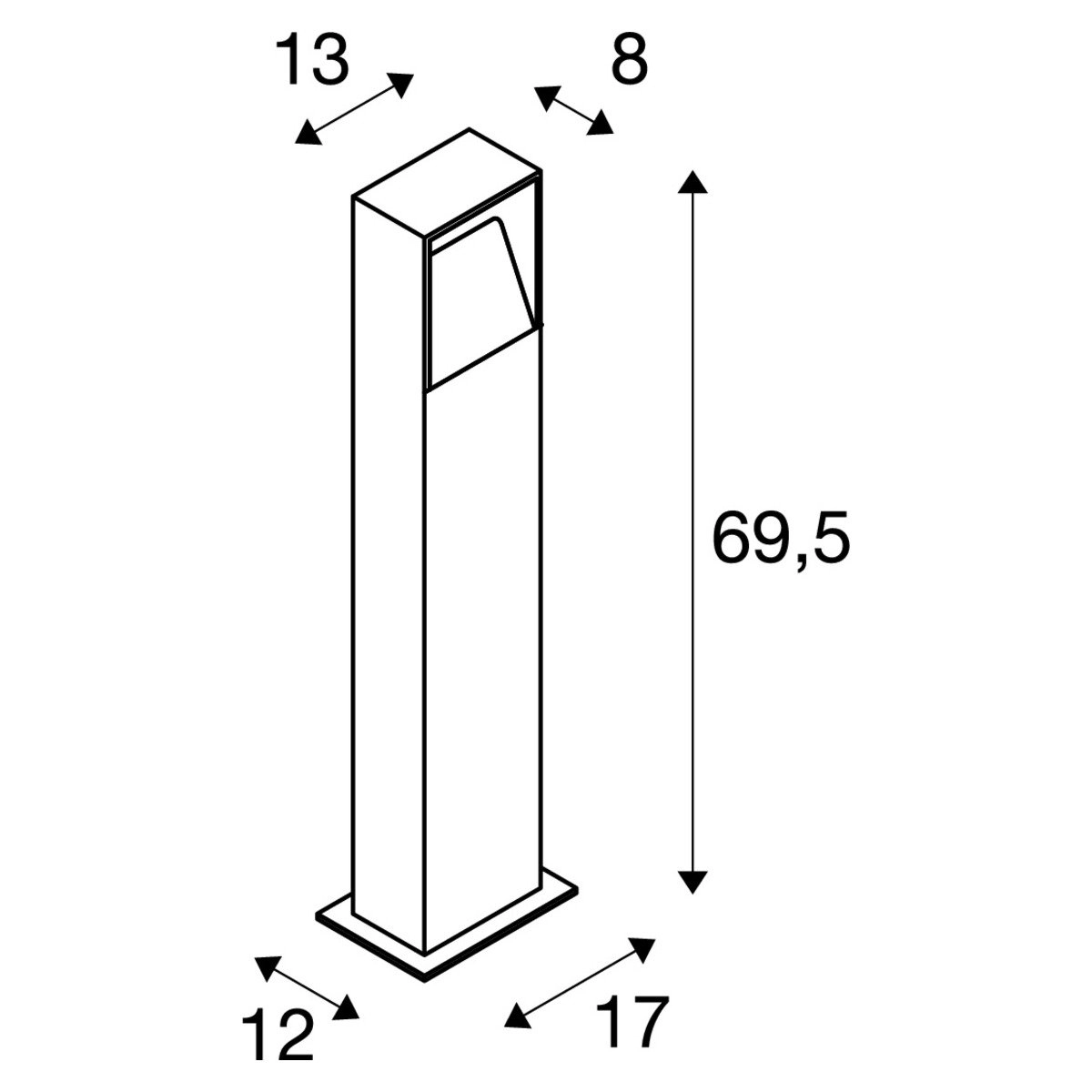 Led tuinlamp Logs 70 hoekig design SLV 4024163131414