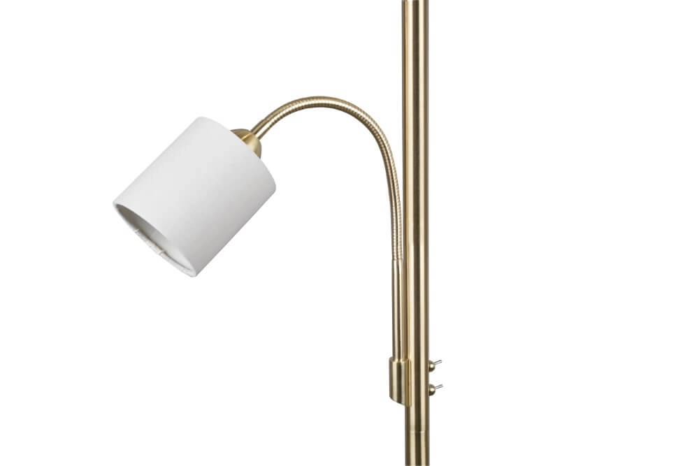 Vloerlamp Hotel messingfarbig Trio 4017807494556