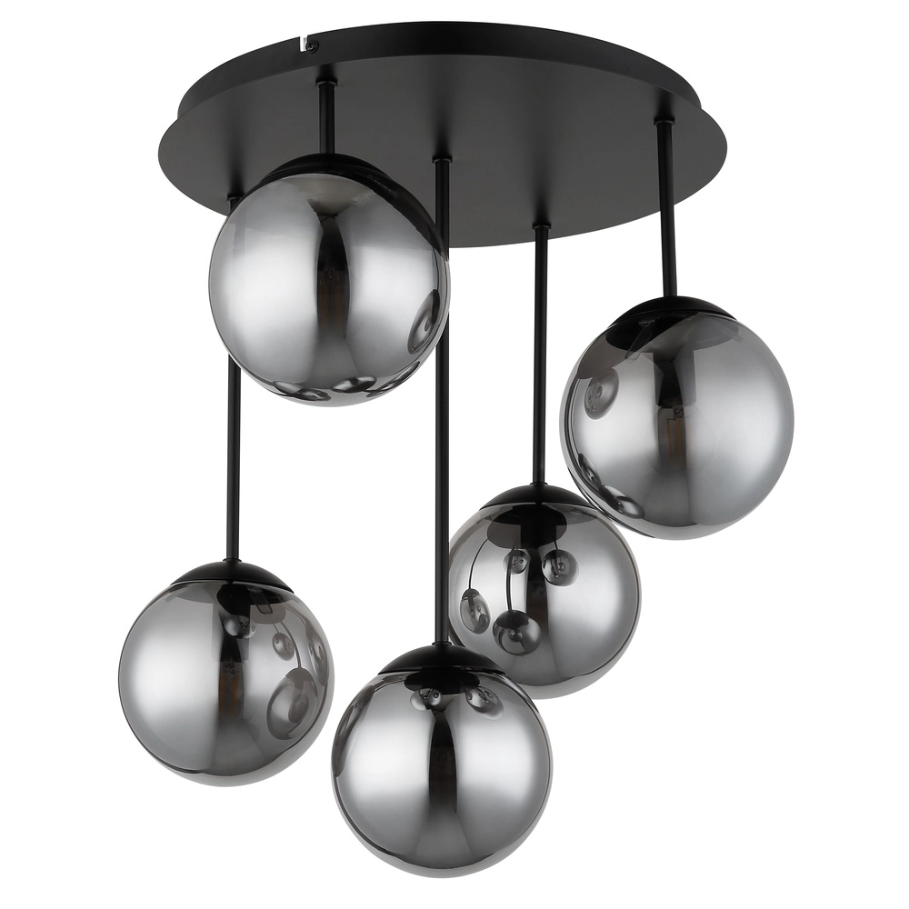 5-lichts plafondlamp Harmon zwart Globo 9007371592531