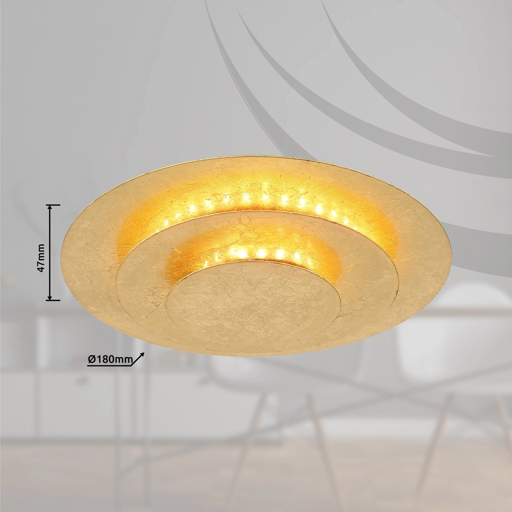 Gouden plafondlamp Heda Ø 18cm Globo 9007371458523