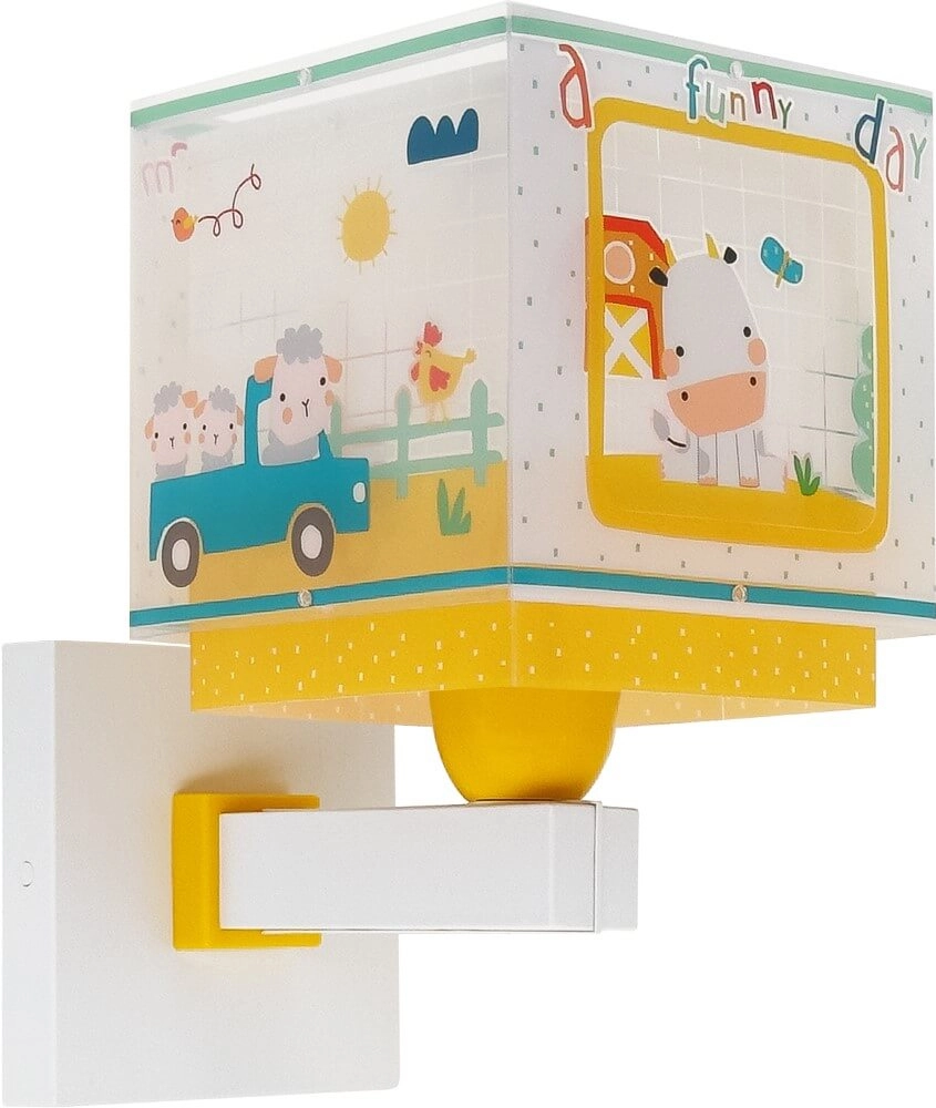 Kinderkamer wandlamp My Farm geel met wit