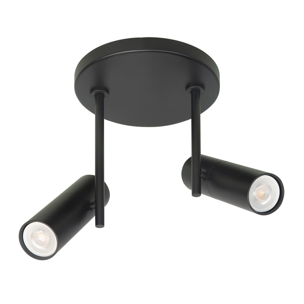 Zwarte spot Trend 2-lichts rond