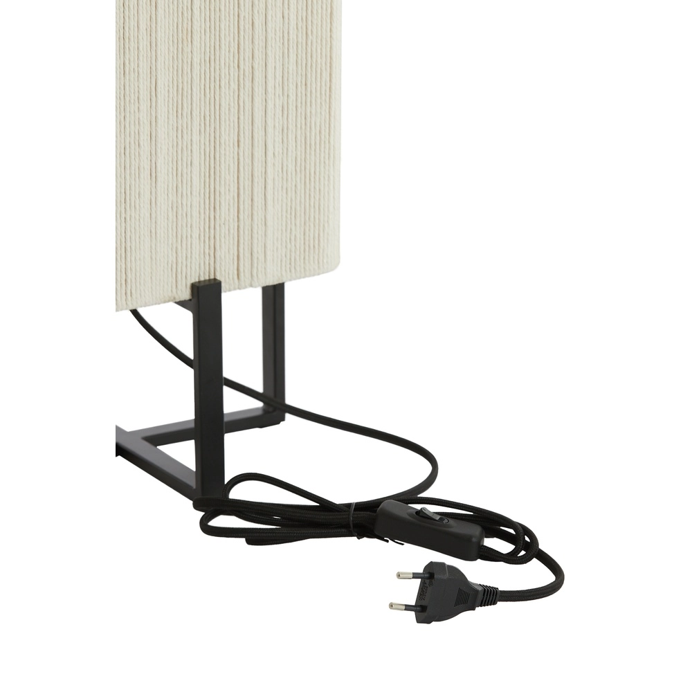 Tafellamp Wyn 50,5cm - crème touw met zwart Light & Living 8717807792558
