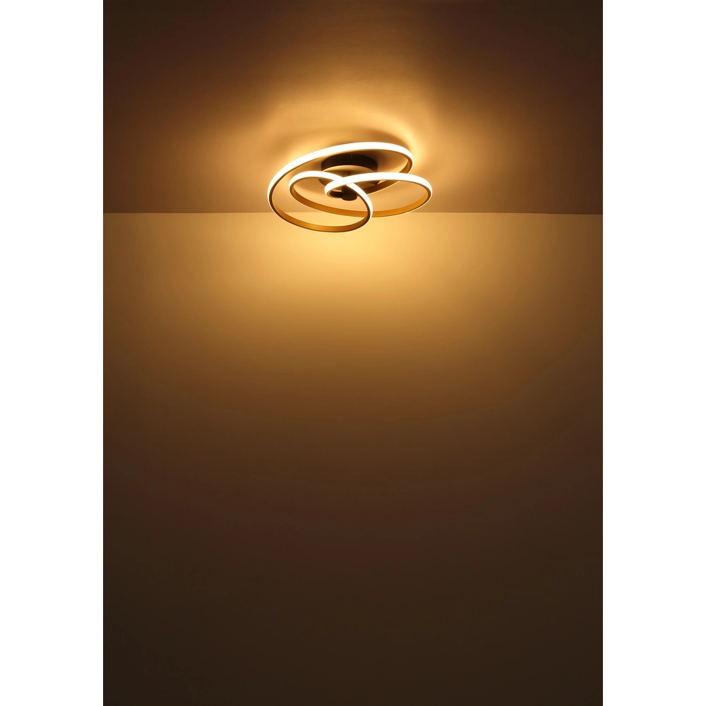 Moderne plafondlamp Glyxar zwart met goud Globo 9007371450787