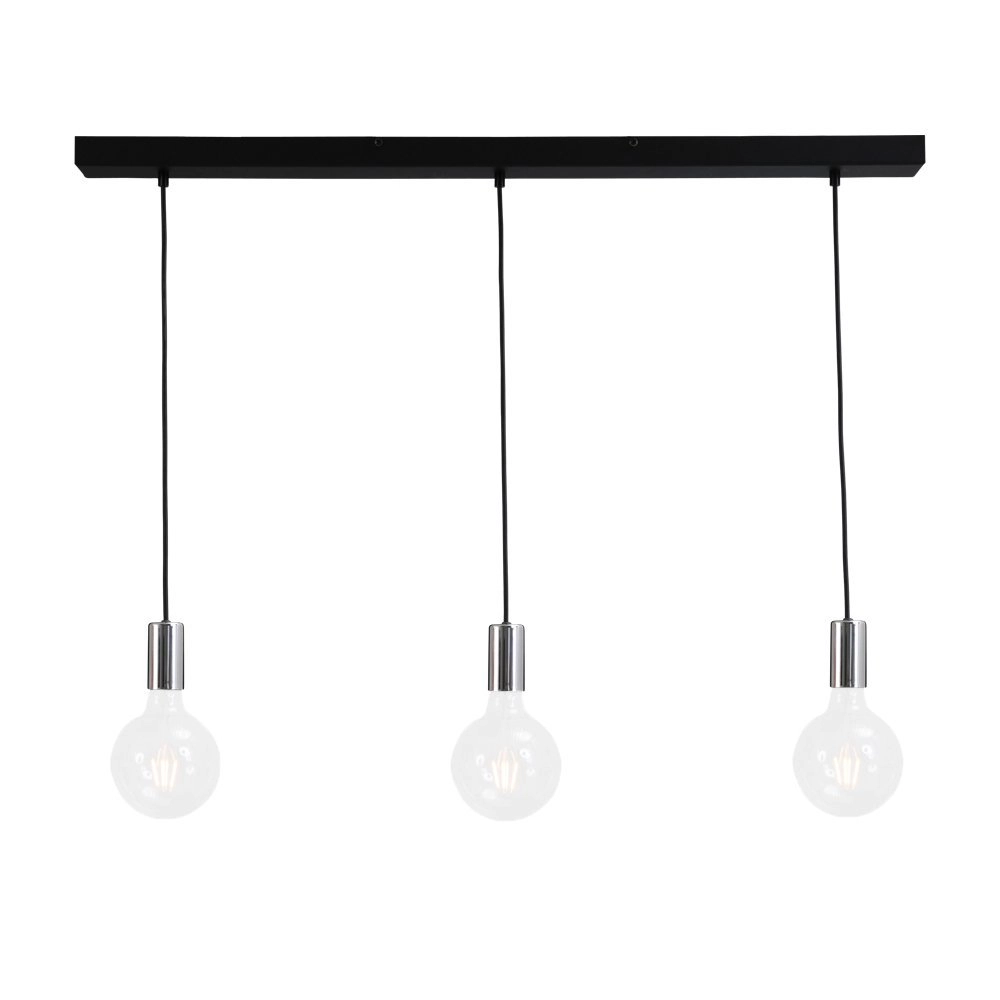 Hanglamp Concepto 3-lichts zwart met grijs