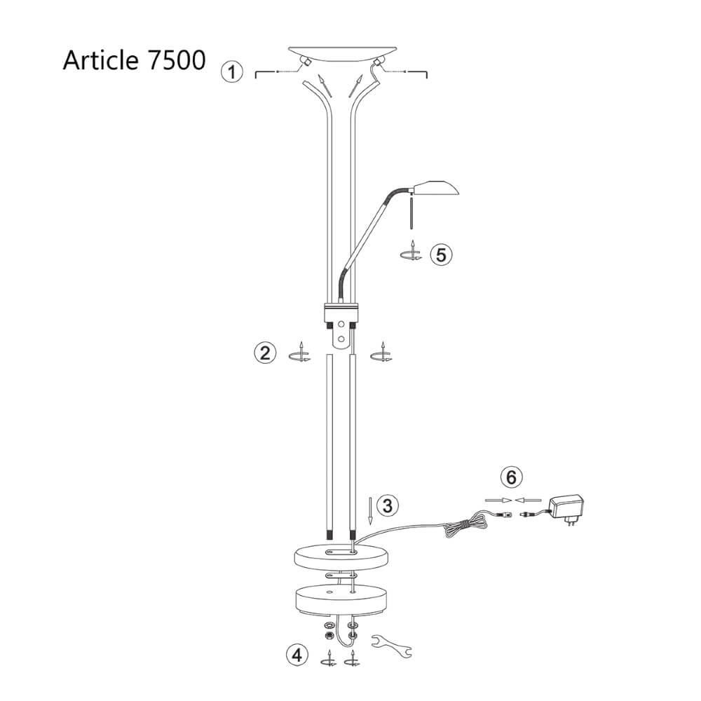 Led staanlamp mexlite Up 180cm - 3000K bronsbruin Steinhauer 8712746096347