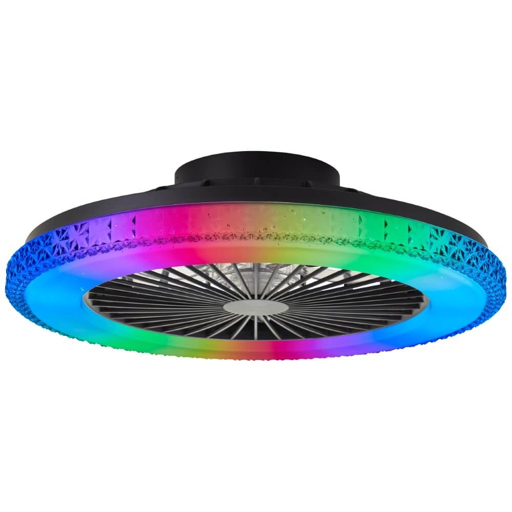 Zwarte ventilator Badria met RGB functie