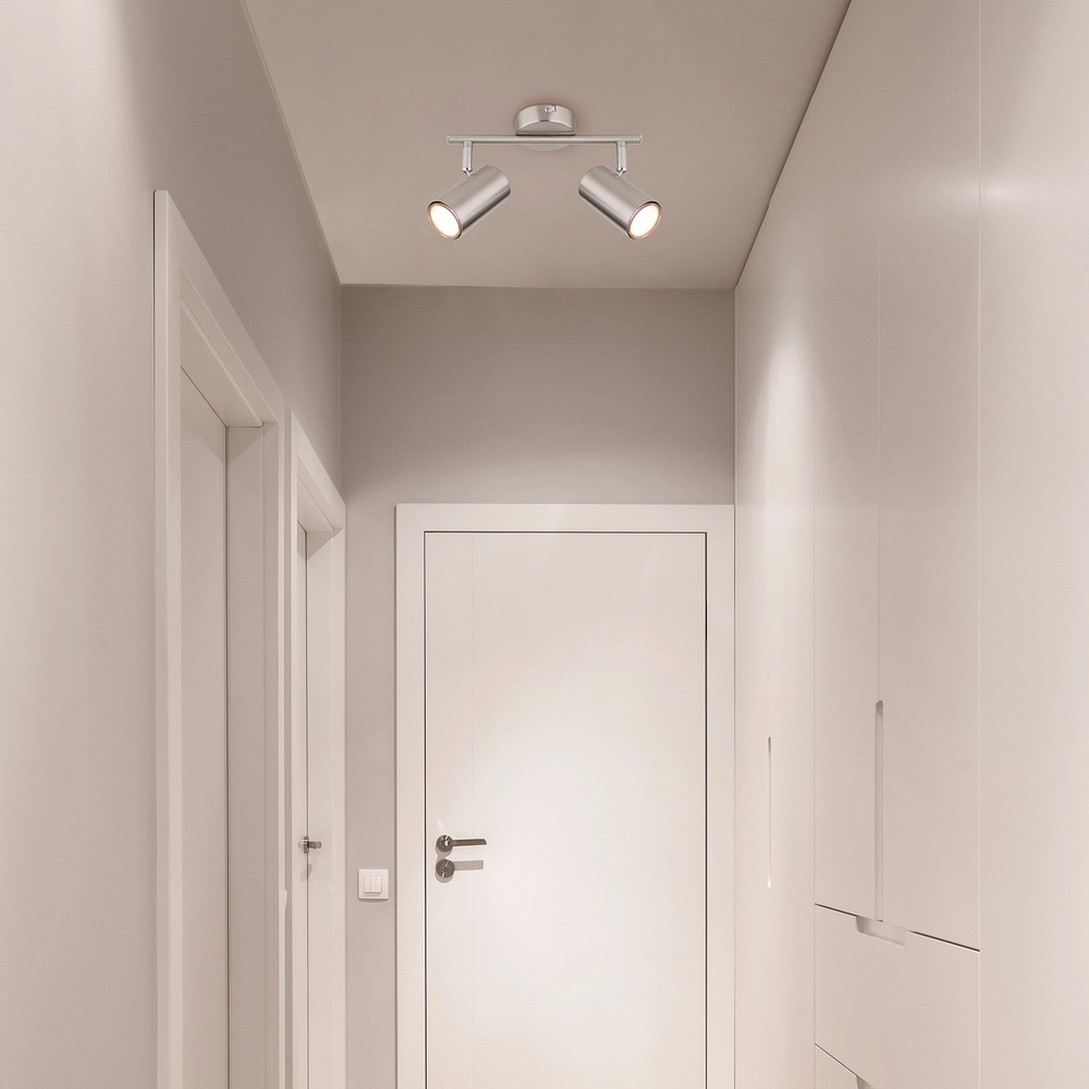 2-lichts plafondlamp Allvi nikkel Globo 9007371457762