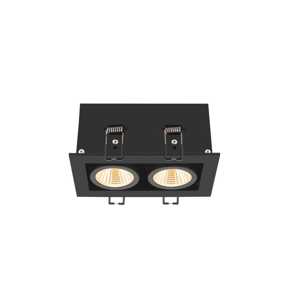Vierkante led inbouwspot Kadux Double 2x Led - zwart - 3000K SLV 4024163279109