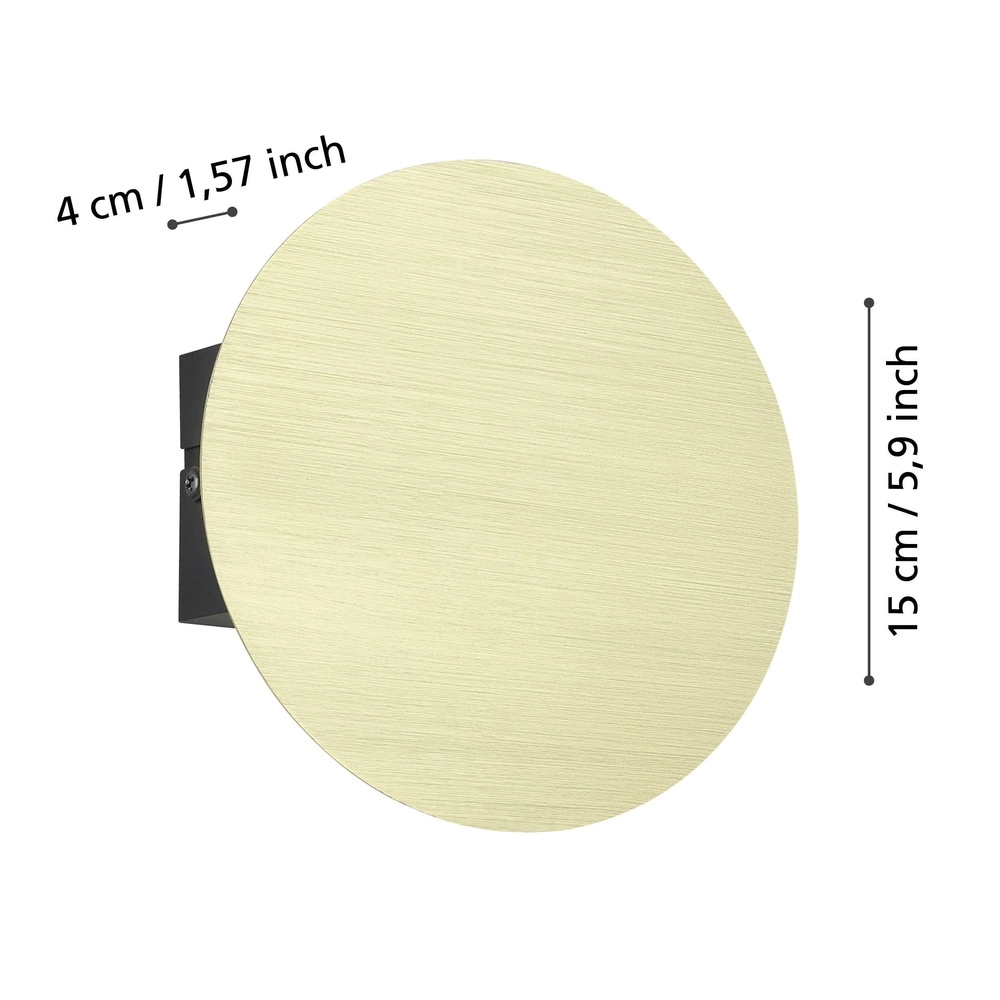 Strakke wandlamp Talamello Ø 15cm - goud - led Eglo 9008606316489