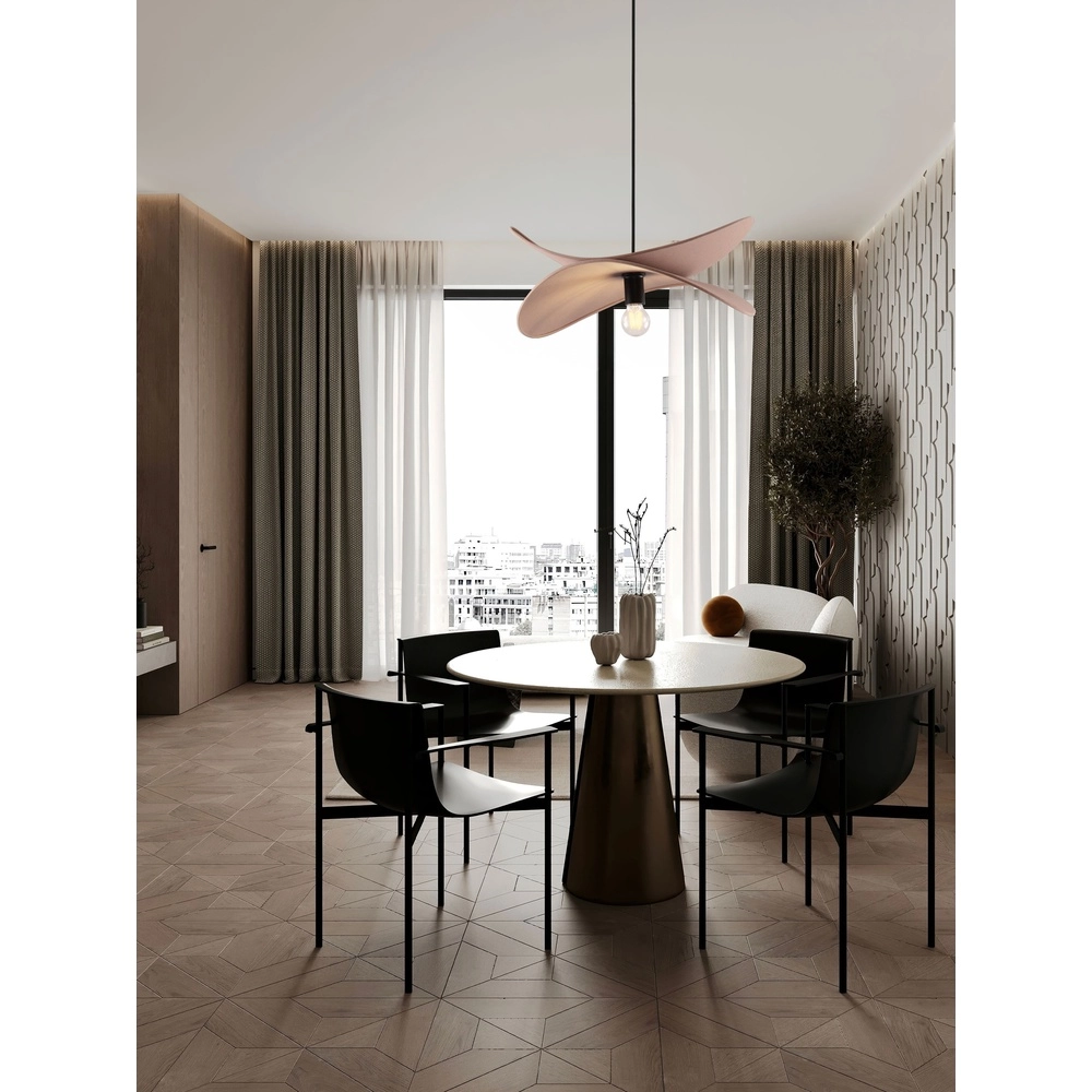 Moderne hanglamp Luve zwart met mokka bruin