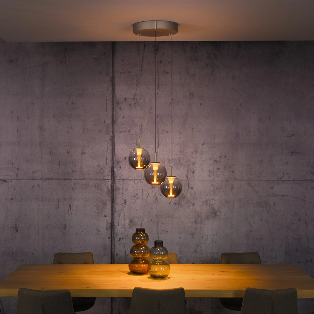 Vide hanglamp Pure E-Infinty bronce met amber glas Paul Neuhaus 4012248398166
