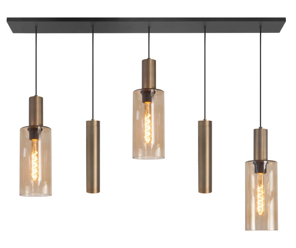 Hanglamp Perugia brons - 3x E27 - 2x GU10