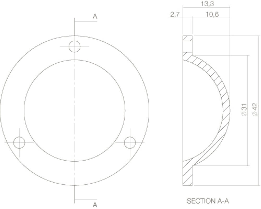 Afdekplaatje Tira voordeurknop messing ongelakt Intersteel 8714186292150