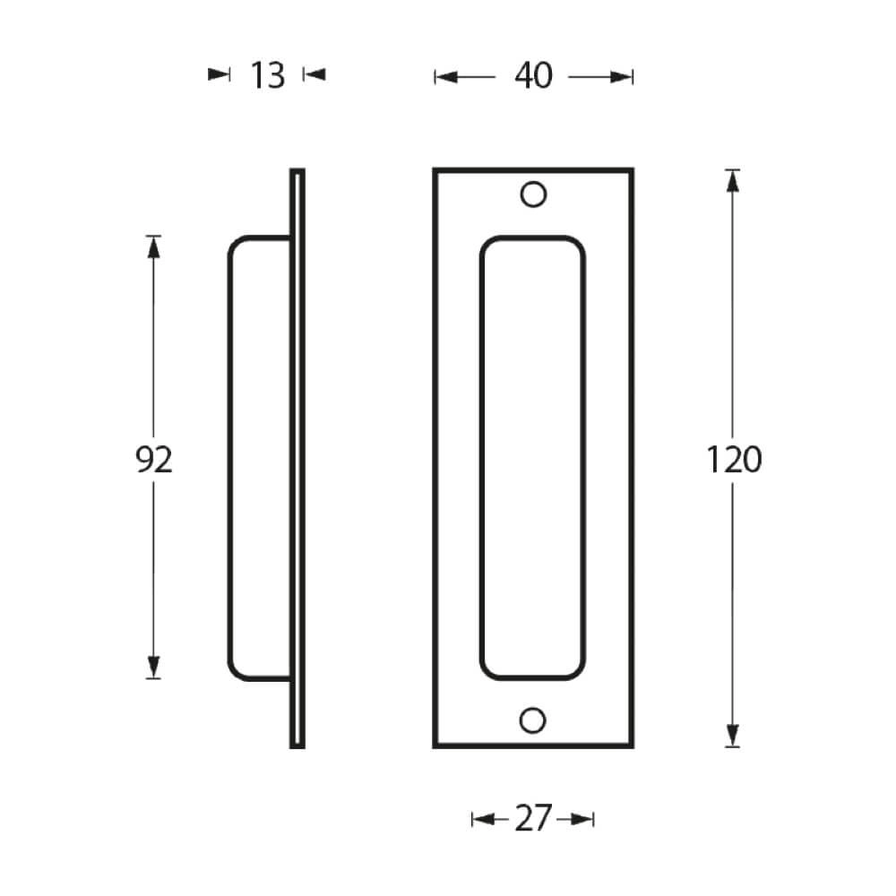 Schuifdeurkom recht Alvro 12x4cm RVS schroefgat Intersteel 8714186097137