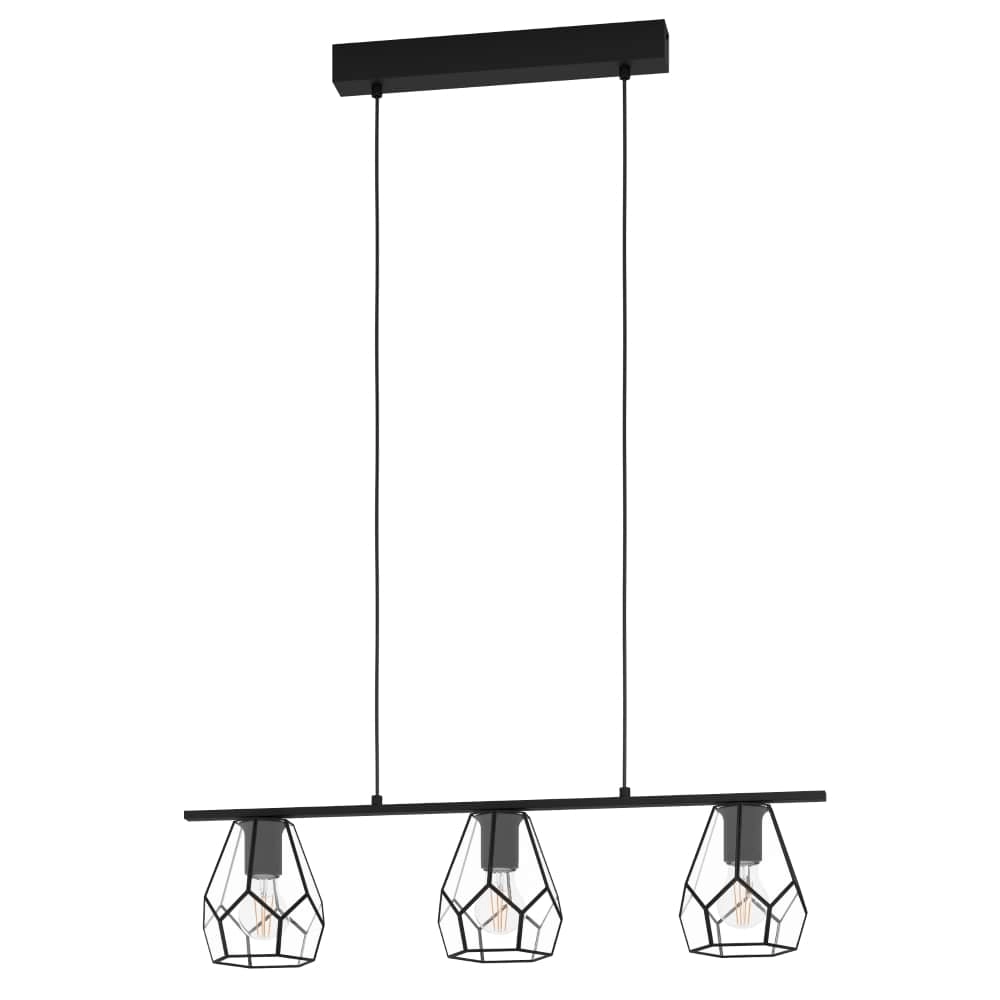 Eetkamer hanglamp Mardyke zwart met glas