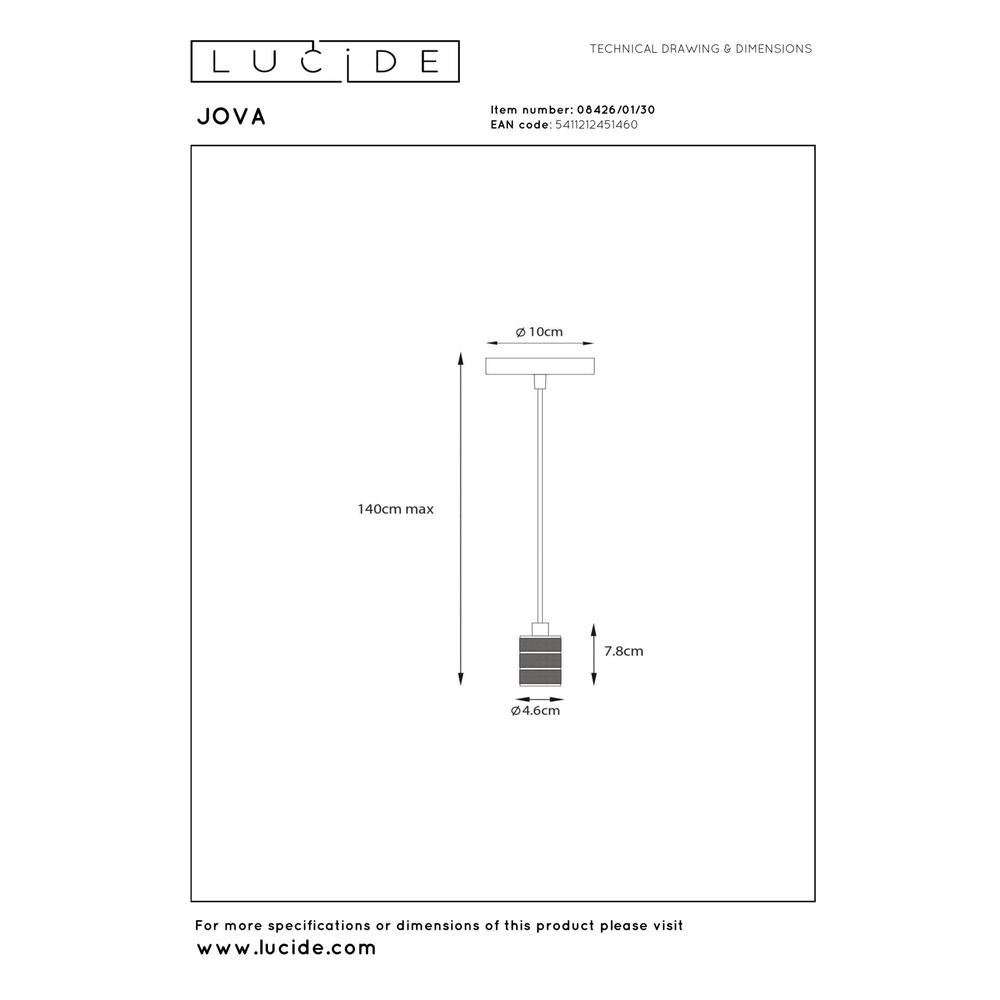 Pendel hanglamp Jova zwart Lucide 5411212451460