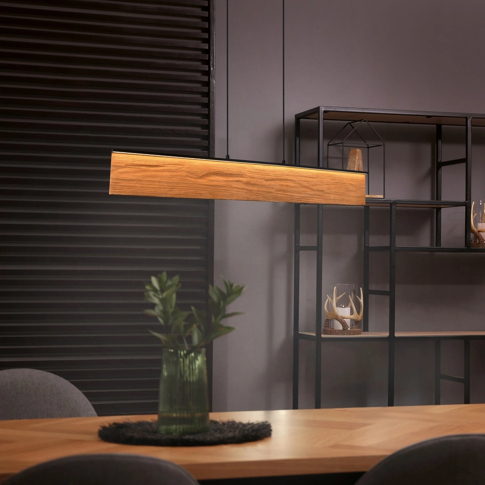 Design hanglamp Kalea zwart met hout Trio 4017807661422