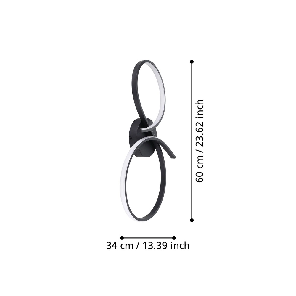 Moderne led plafondlamp Serpins 60cm - zwart Eglo 9008606313655