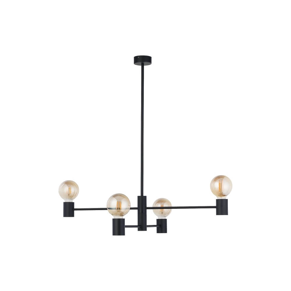 4-lichts zwarte hanglamp Radius Lyora 5903139793193