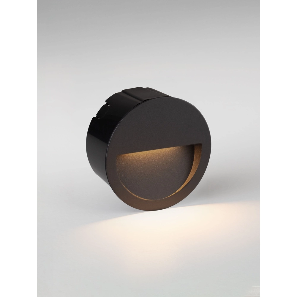 Ronde inbouw wandlamp Sete zwart Lyora 5212017497987