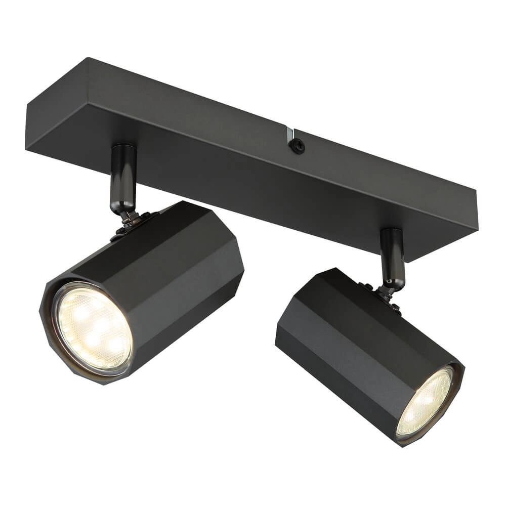 Grijze plafondlamp James dubbel