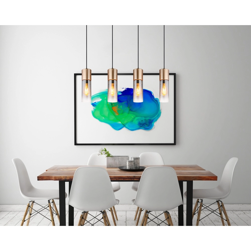 4-lichts hanglamp Annika bruin design Globo 9007371531905