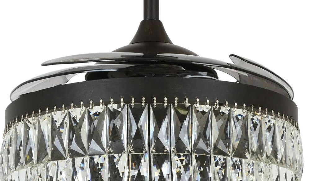 Zwarte plafondventilator met kristal Fanway Veil Ø 122cm Beacon 9333509143970
