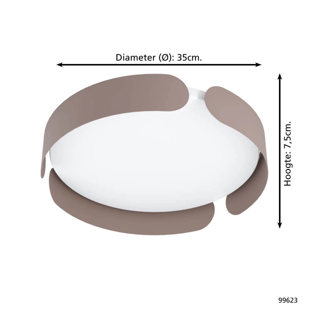 Mokka plafondlamp Valcasotto Ø 37cm Eglo 9002759996239