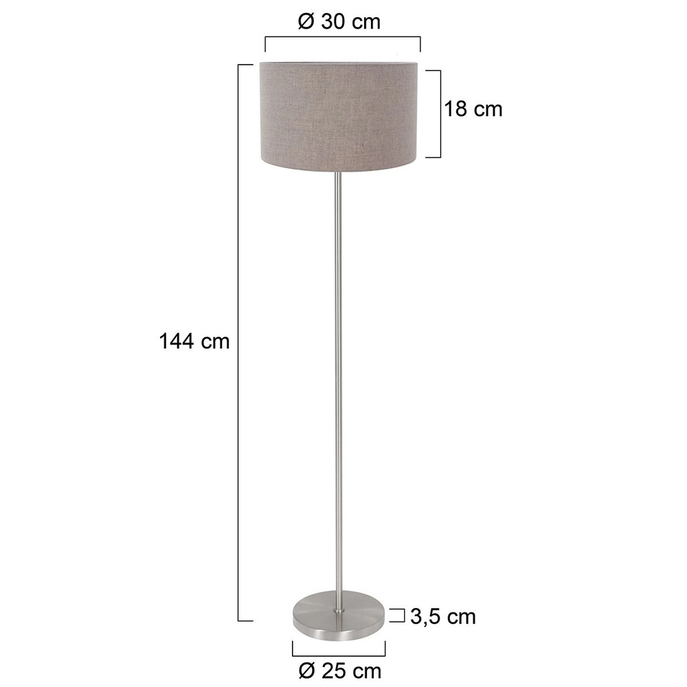 Vloerlamp Noor met kap grijs Steinhauer 8712746182279
